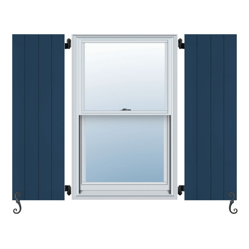 Paire de volets Atlantic Classic sans lattes, planche et lattes, 12 po, 24 po, Bleu haute mer