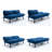 Navy Blue Velvet Bed With Adjustable Features, Suitable For Small Rooms 2 Seater Convertible In Blue, Adjustable, Living Area