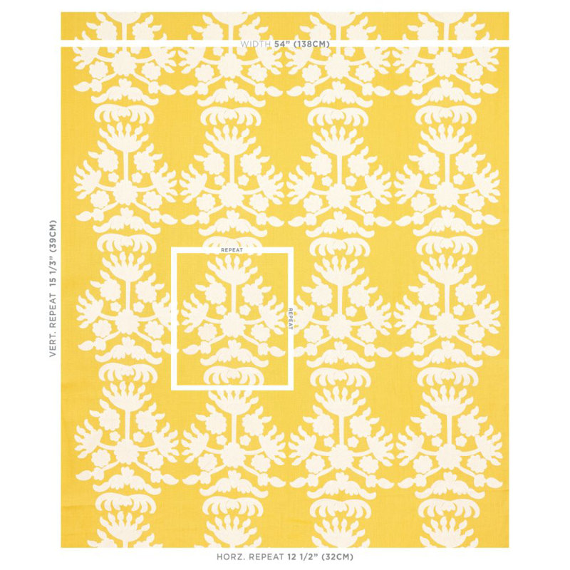 Cybele Embroidery Fabric, Yellow
