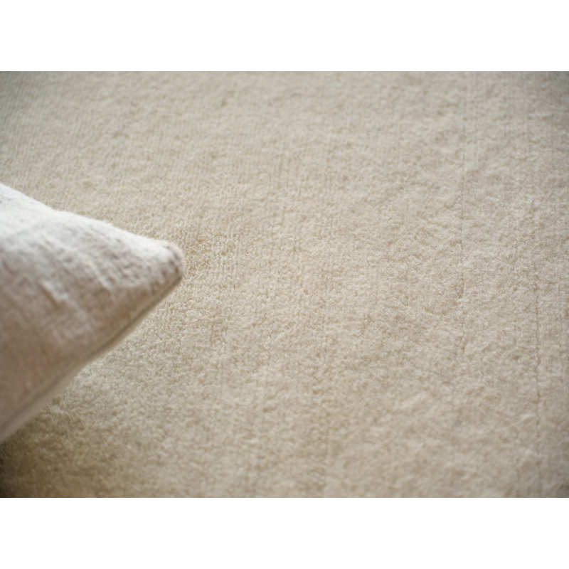 Velutto Hand Loomed Nylon Area Rug in Light Beige, Rectangle 2' x 3'