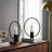 Set of 2 Metal Decorative Ring Candle Holders Contemporary Abstract Black Aluminum Ring Candle
