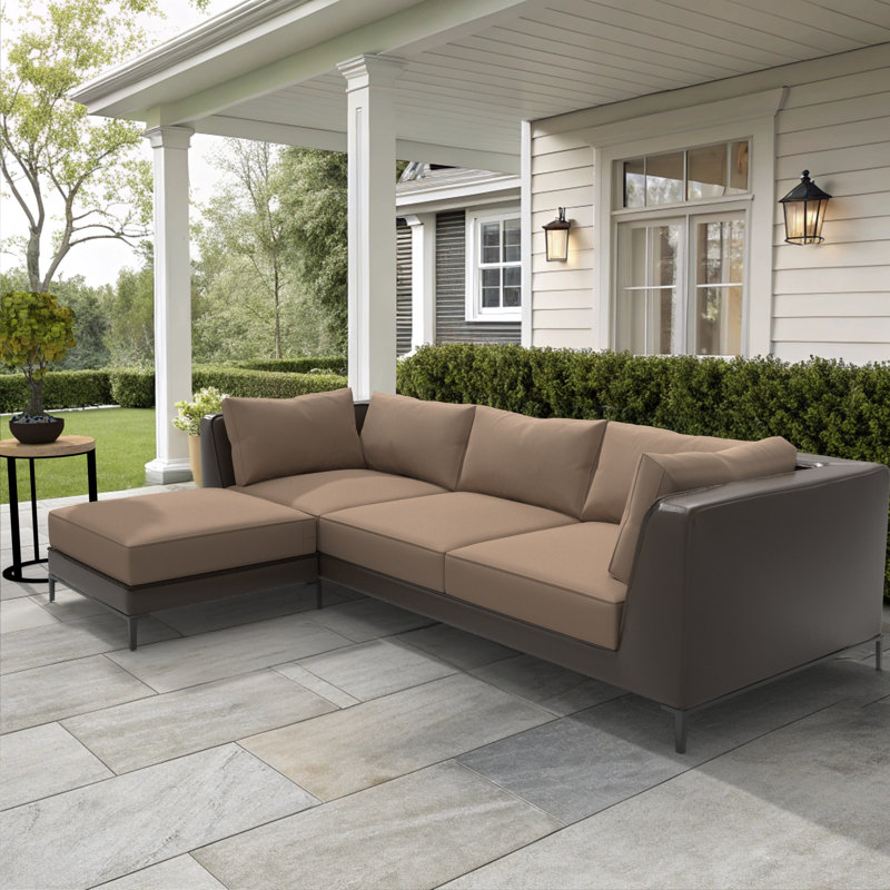 Indoor/Outdoor Sectional Sofa Replacement Cushions Set, 5 Inch, Beige