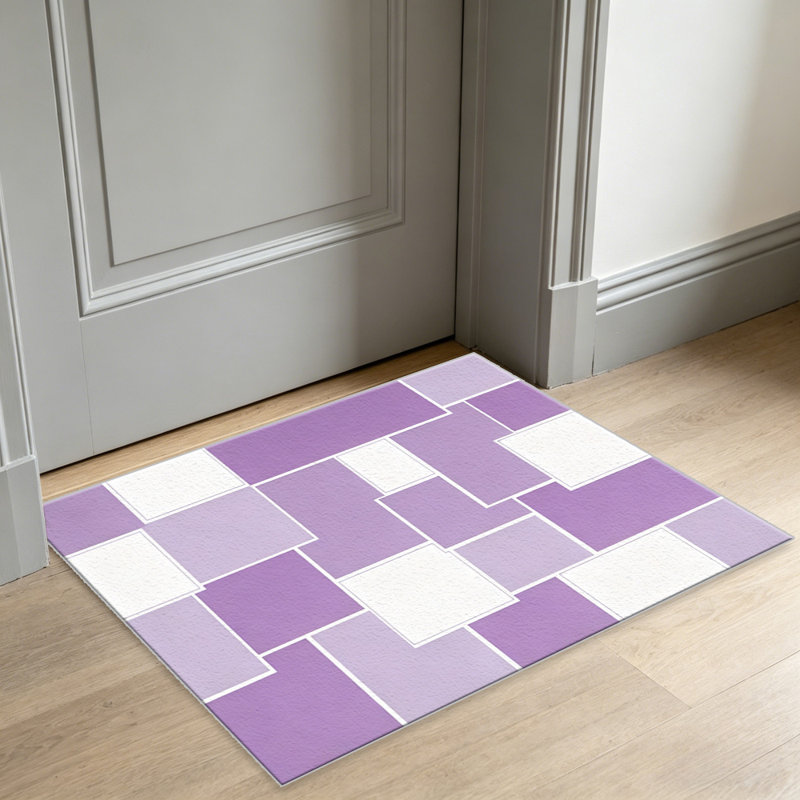Lavender Mosaic carpet-easy to clean, machine-washable, soft and comfortable; suitable for door mats, kitchens, living rooms, bedrooms, corridors, and laundry areas. Easy to clean, durable carpet for home decoration.