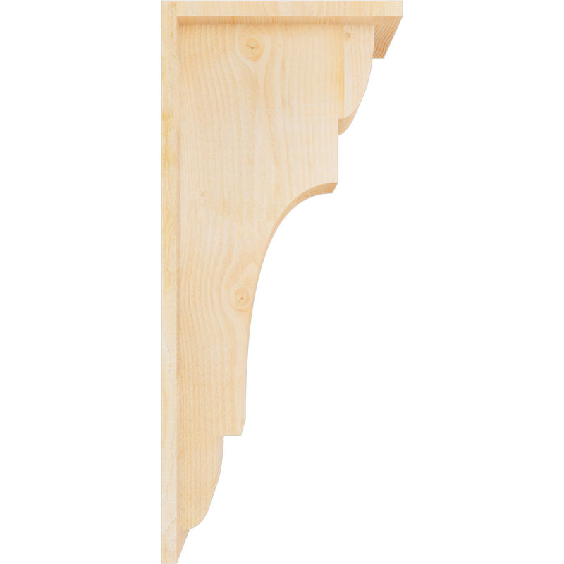 New Brighton Corbel w/Backplate, 28" H x 6" W x 12" D, Douglas Fir, Rough Sawn
