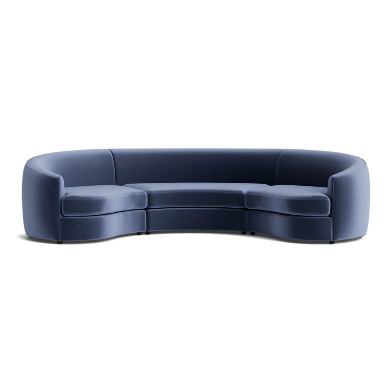 Giselle 3-Piece Sectional, Performance Velvet - Indigo