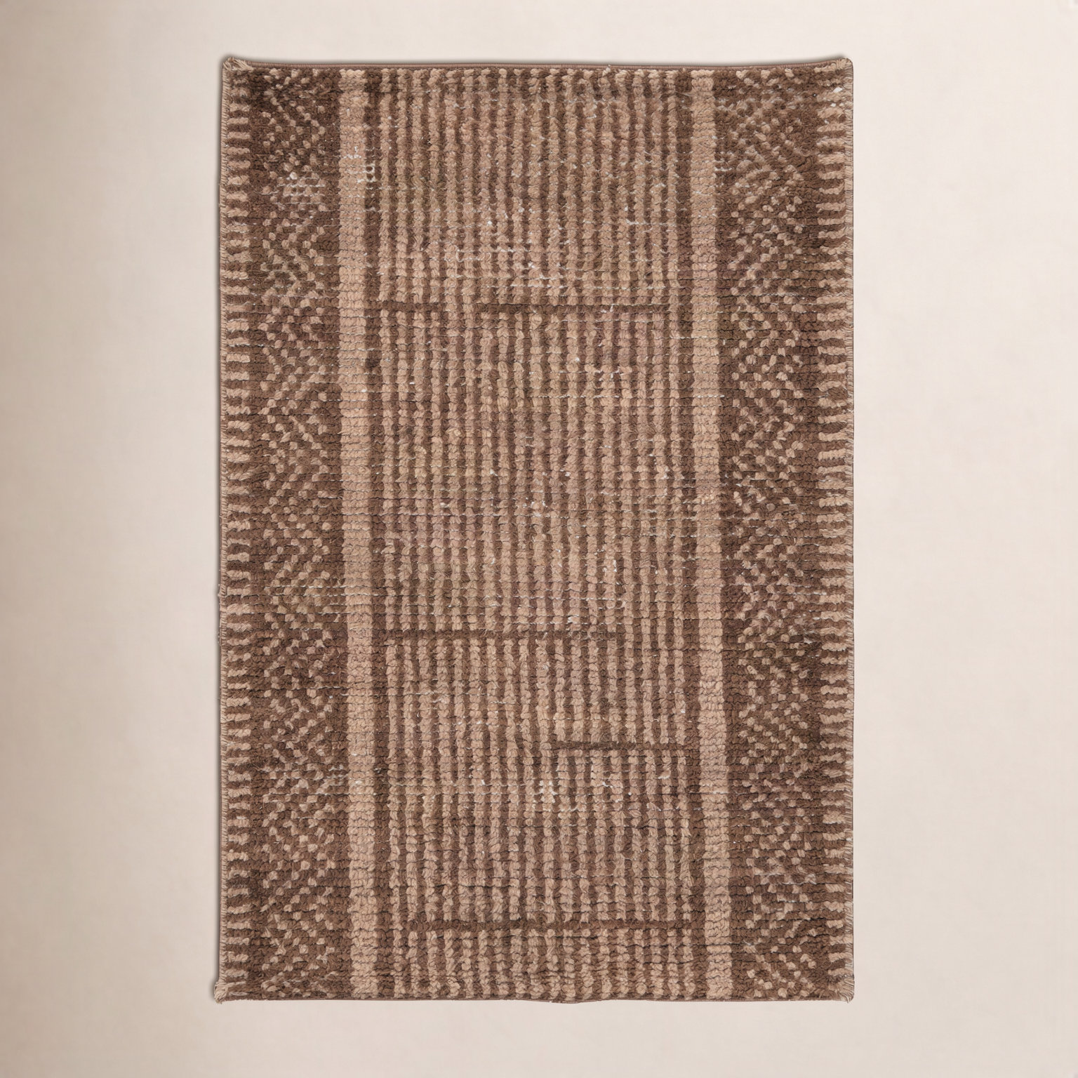 Vanna Hand-Knotted Striped Wool Rug, Brown, 7'9x9'9