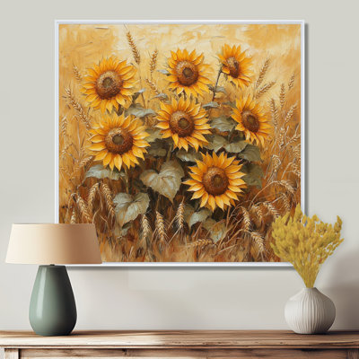 «Dreyvin Sunflowers In The Wheat Barnyard VII», art mural tournesols