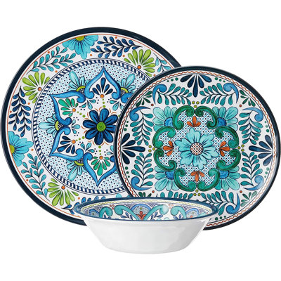 Jordahn Melamine Dinnerware Set 12 Piece - Service for 4