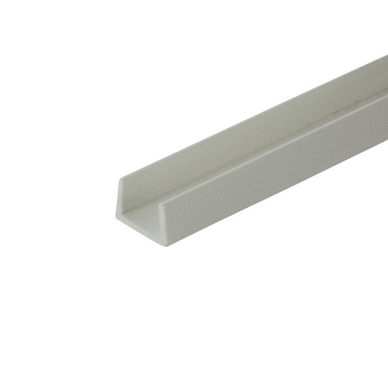 Rail en plastique de 0,375 po de largeur, Blanc
