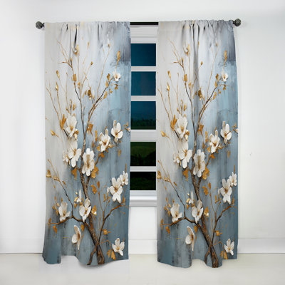 Indus - Rideau en velours floral - 1 panneau