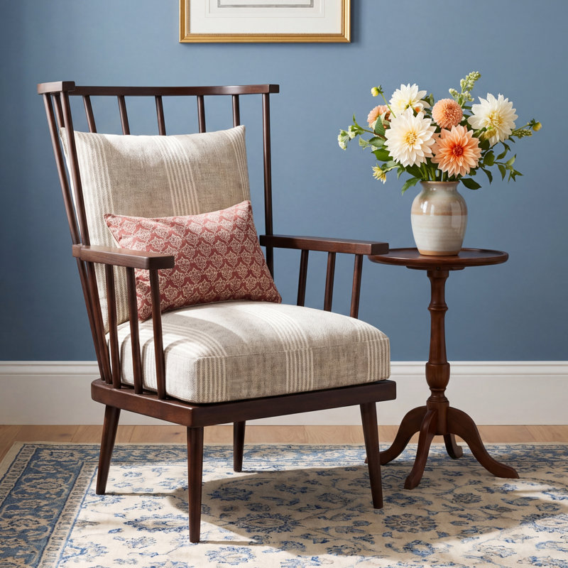 Allie Upholstered Armchair, White Faux Fur