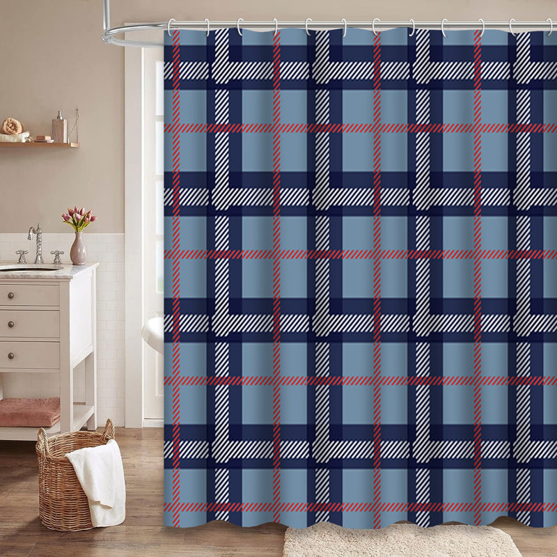 Rideau de douche Tartan, L 72 po x l 84 po