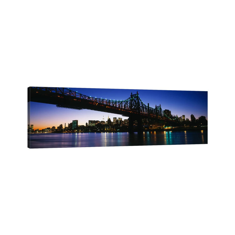 USA, New York City, 59Th Street Bridge by Panoramic Images - Wrapped Canvas Panoramic Print