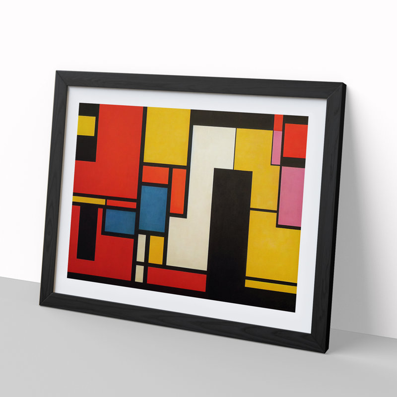 Cubism Abstract - Framed Print, Black, 46cm H x 64cm W x 2cm D