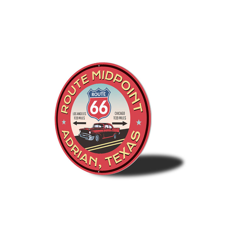 Enseigne en aluminium Route 66, H 12 po x l 12 po x P 0,04 po