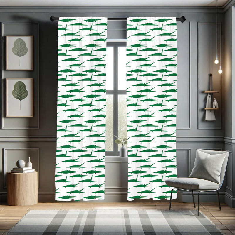 Crocodile Semi-Sheer Rod Pocket Sliding Panel, 28" x 63"
