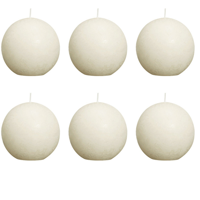Bolsius Bolsius Rustic Ball Candle 80 mm, Ivory white