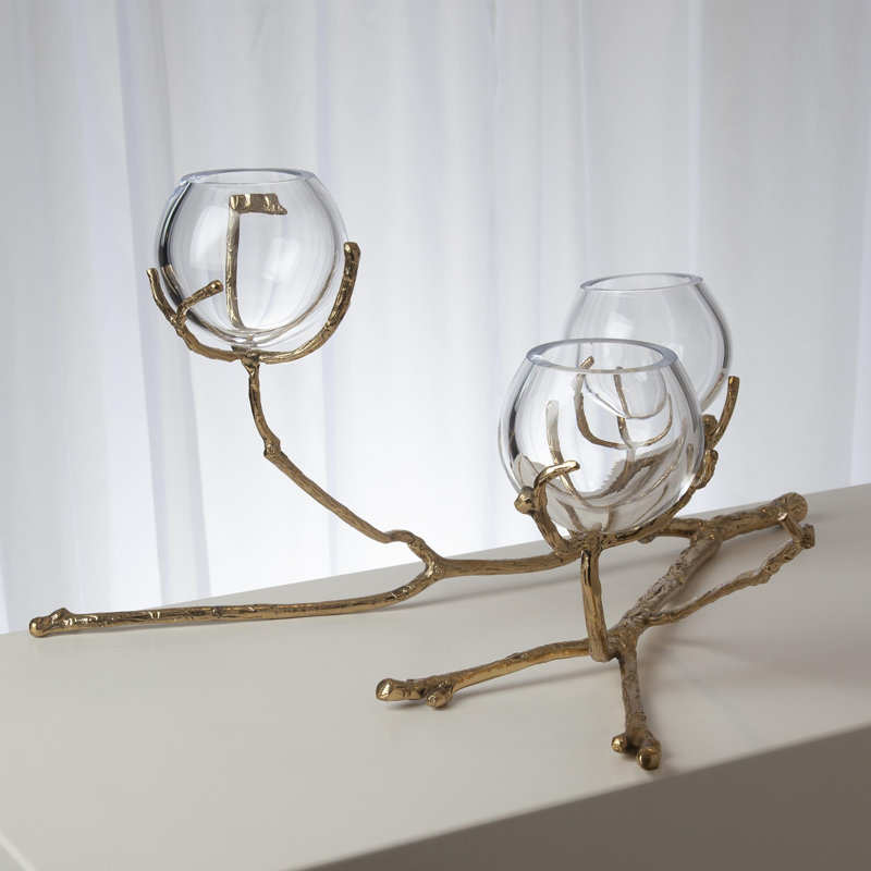 Twig 3 Vessel Large Vase, Brass