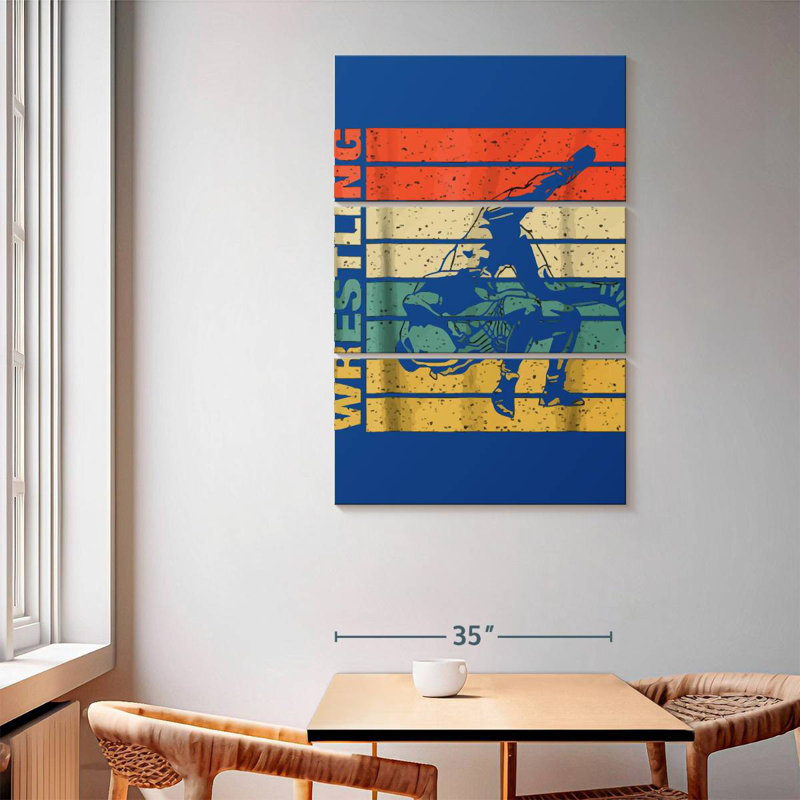 Sireci Retro Wrestling, 65" H x 42" W