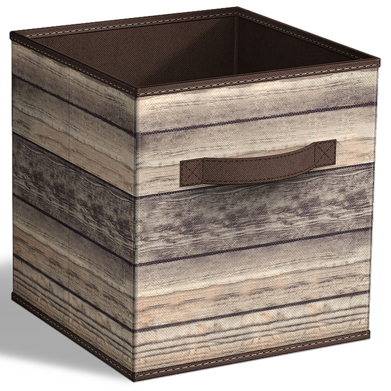 Bacs de rangement pliables en tissu 11 po avec poignées 11 po, brun bois, Brun