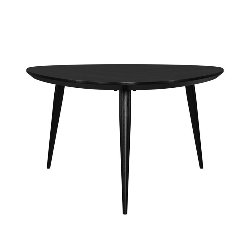 Table basse triangulaire en bois massif, noir