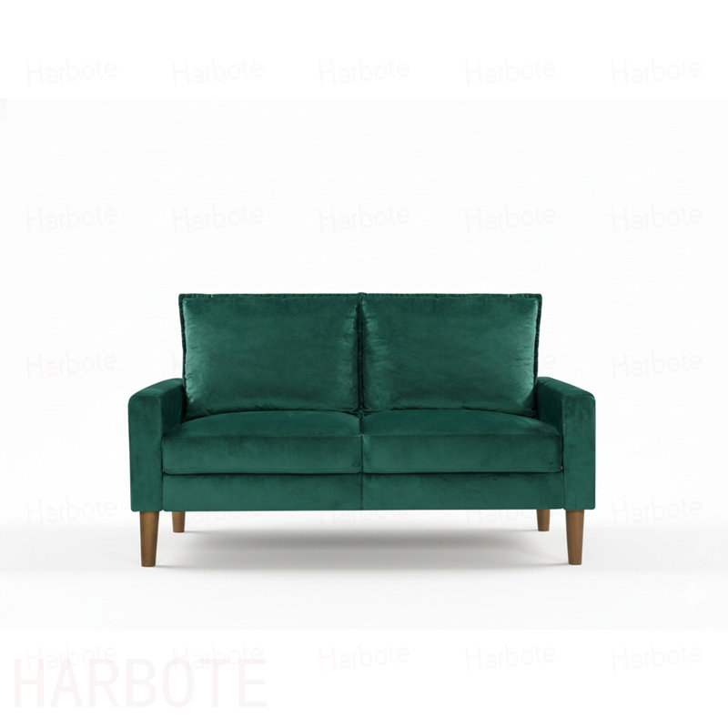 Canapé-lit rembourré en velours 2 places Modern, Velvet-Green