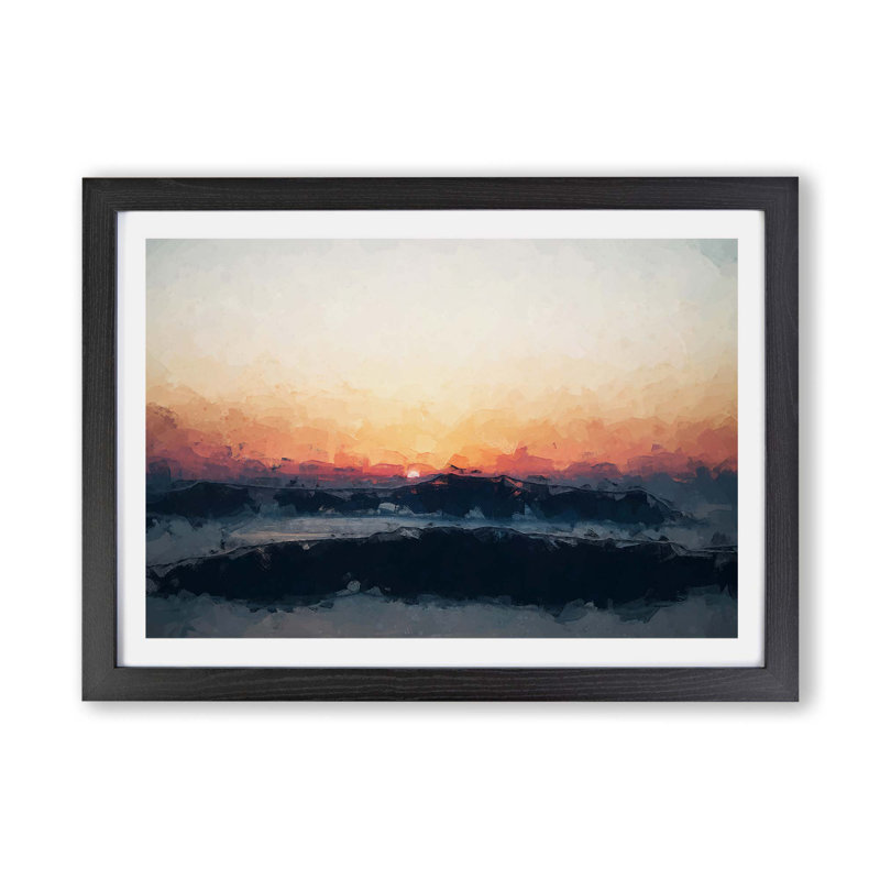 Sunrise in Greece - Framed Print, 62cm H x 87cm W x 2cm D, Black