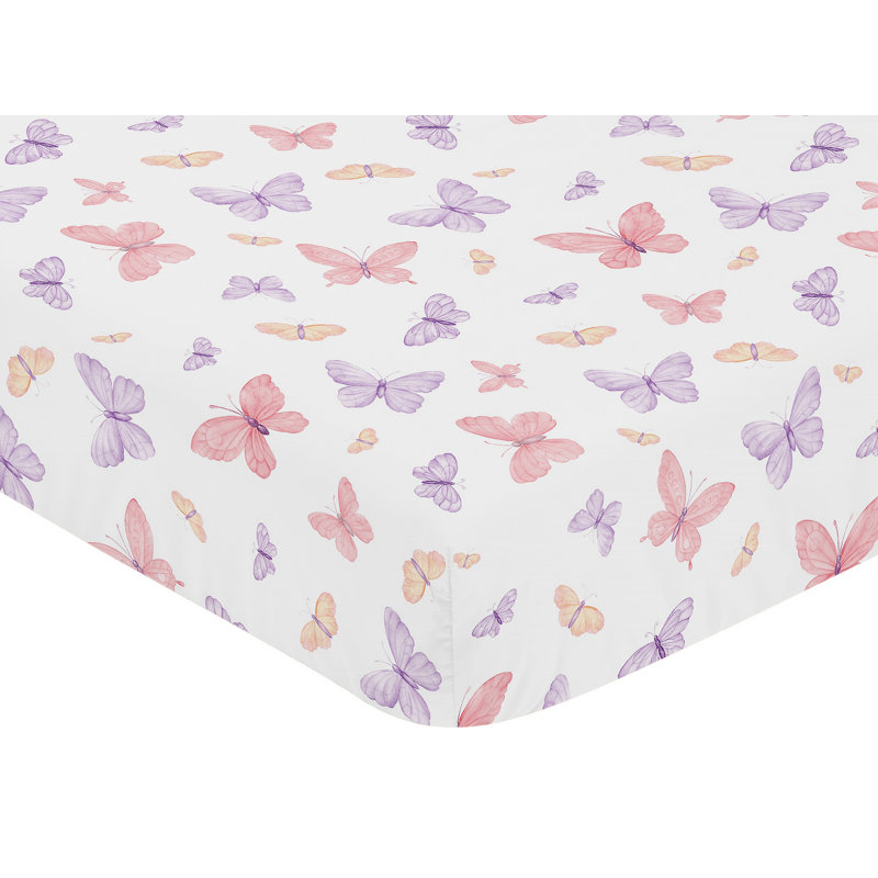 Drap-housse pour lit de bébé Butterfly