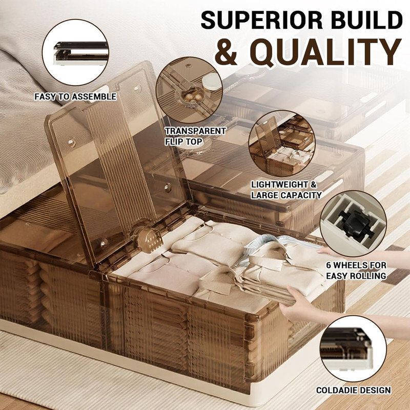Rebrilliant Plastic Underbed Storage, Brown