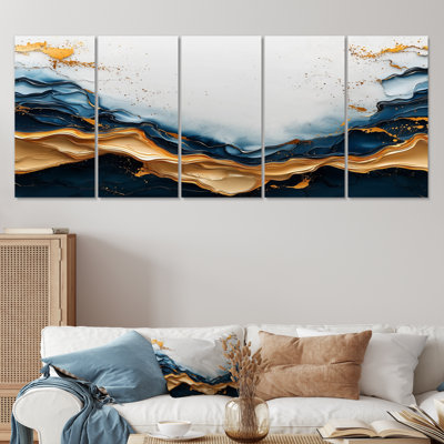 Golden Silence of Minimal arble River IV - Silence minimalisme, décoration murale - art mural moderne