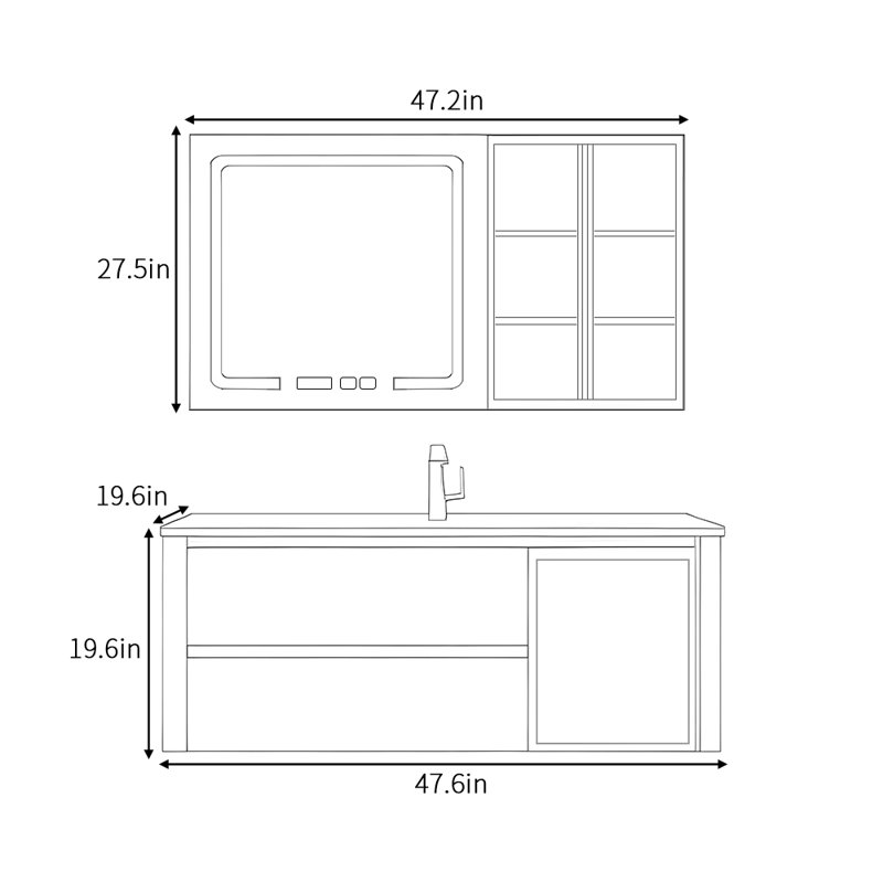 Cream style light luxury bathroom cabinet