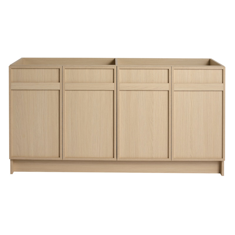 Meuble-lavabo autoportant de 60 po et 4 portes d'armoire à fermeture en douceur-CVC11160DDOK -Évier non inclus
