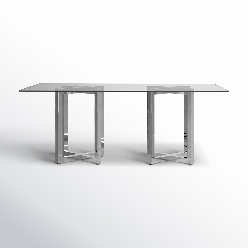 Dern 78" Glass Dining Table