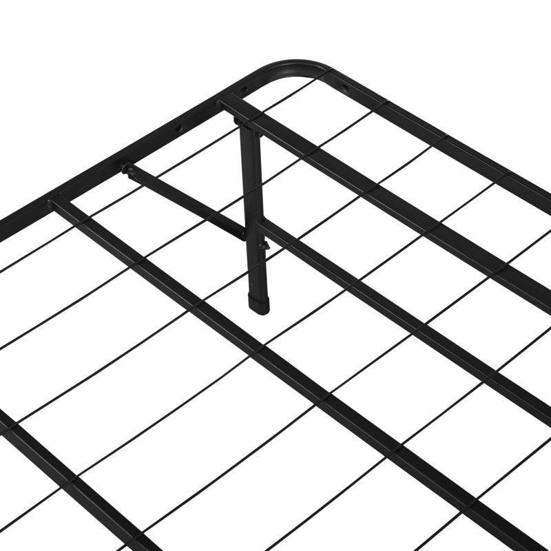 Structure de lit moderne en métal avec support à lattes en acier 14 po Overshores - Structure de lit pliable durable et peu encombrante pour un confort et une stabilité accrus