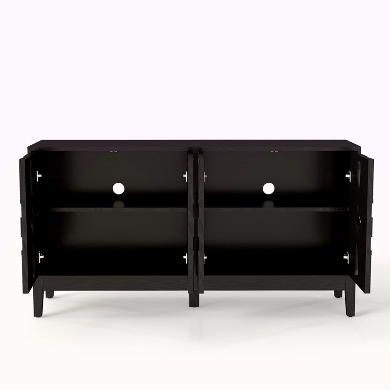 Buffet 60,5 "Mid Century, Noir