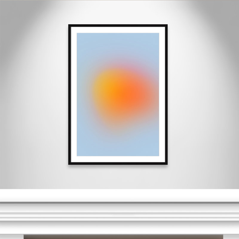 Imprimé néon orange brillant, Oui, Cadre photo noir simple, H 41,5 po x l 29,5 po x P 1,25 po