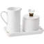 Deux petits pot à crème en verre au design ondulé élégant, pouvant contenir 6 oz chacun, sont parfaits pour servir du café, du lait et du thé.
