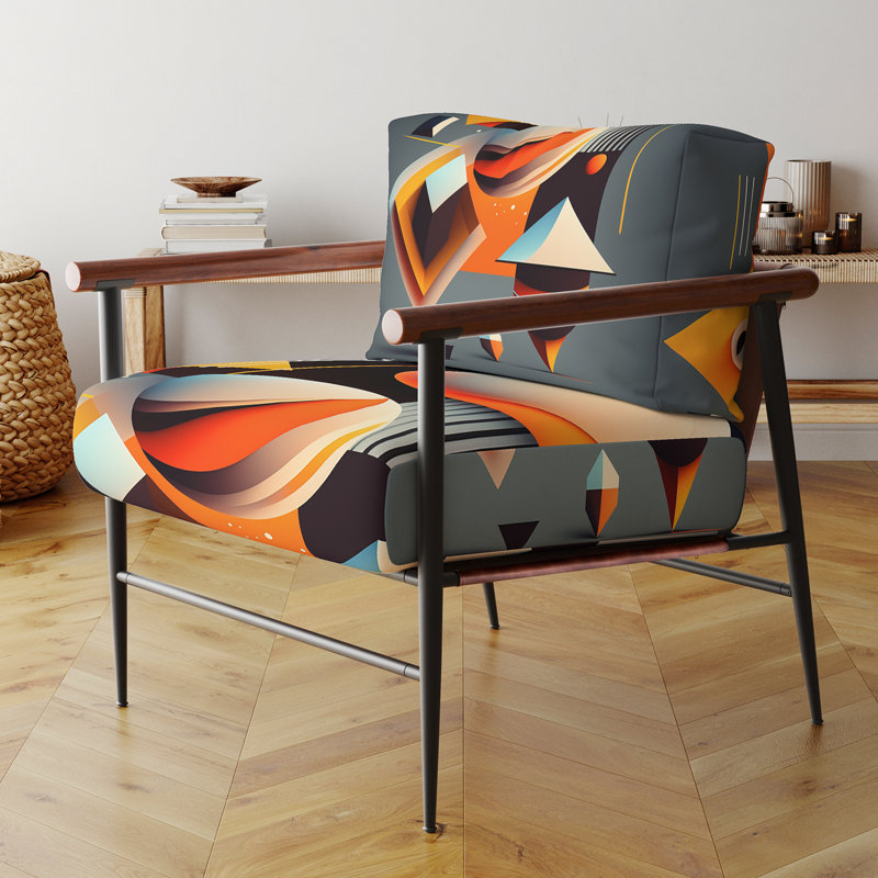Graphic Retro Compositions VI - Fauteuil rembourré contemporain, fauteuil d'appoint géométrique abstrait