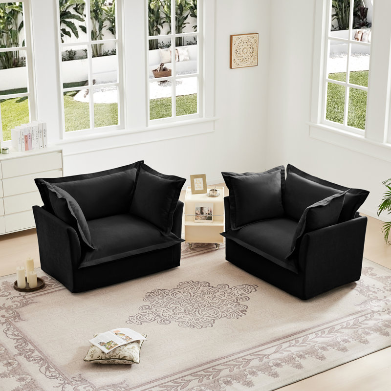 Chaises d'appoint rembourrées avec grands coussins Cassius