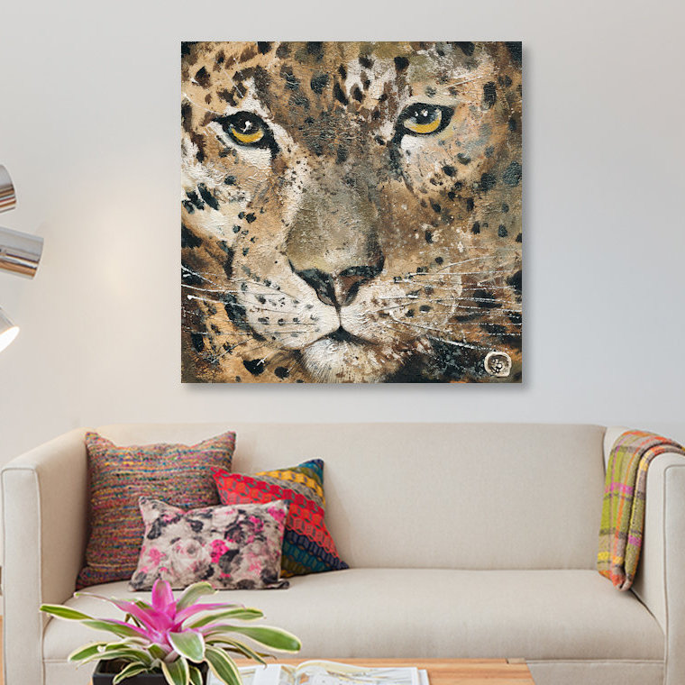«Leopard», impression sur toile, H 12 po x l 12 po x P 0,75 po, Toile tendue, Pas de tapis