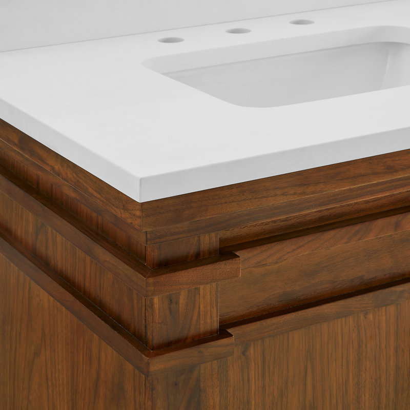 FLW Harmony 36 Wood Sink Vanity, Walnut, 60