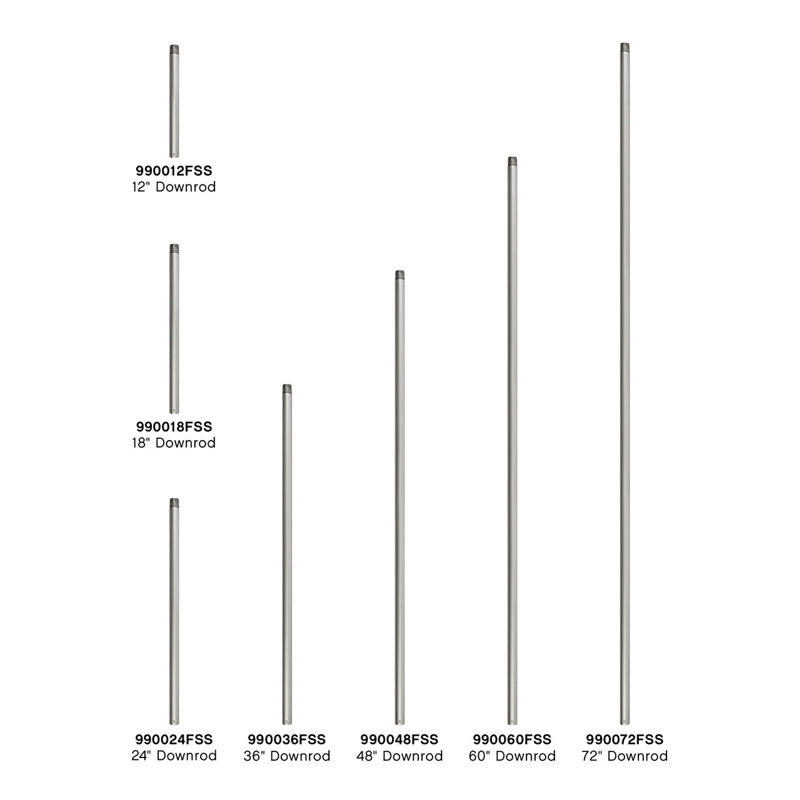 36-Inch Satin Steel Ceiling Fan Downrod