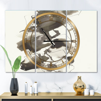 Geometric Glam Square I - Horloge murale moderne