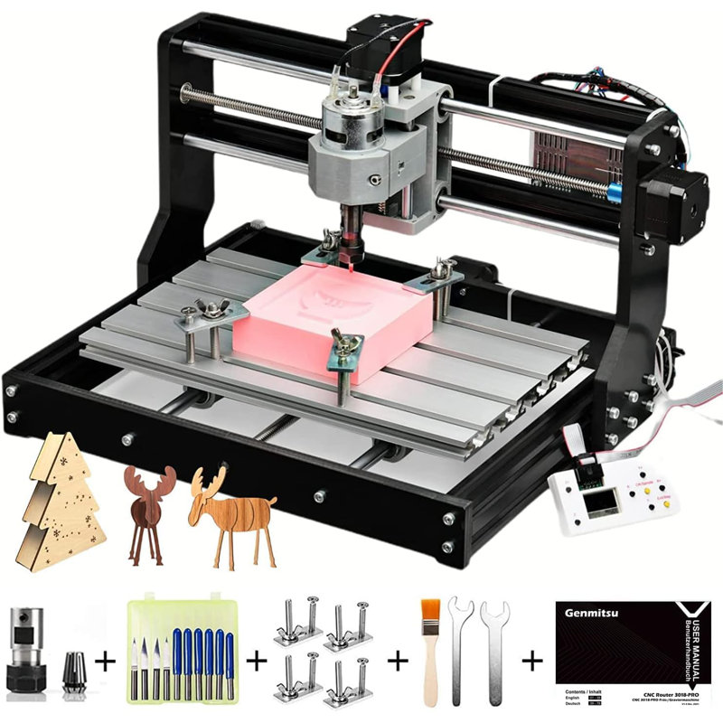 Genmitsu Black Acrylic and PVC CNC Router Kit with 300x180x45mm Working Area