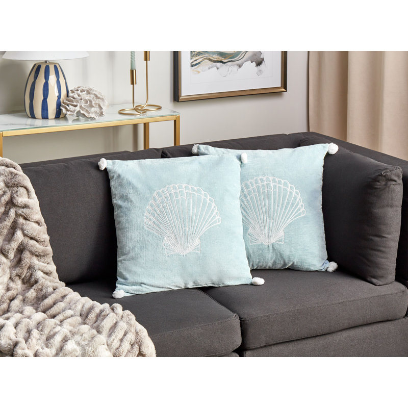 Castlethorpe Blue Square Cushion