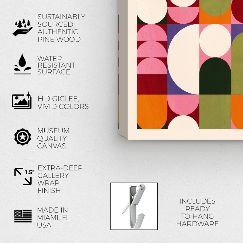 «Bauhaus Sixty - Floater Frame», impression sur toile, Toile tendue, H 15 po x l 10 po