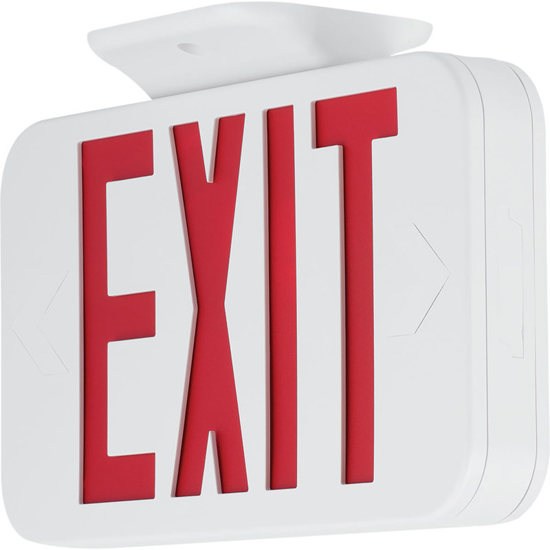 White and Red LED Emergency Exit Sign with Remote