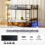 Lit superposé en métal polyvalent avec chargement USB, barrière de sécurité et conception en deux parties-1949943309