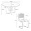 Ensemble de table de salle à manger 5 pièces avec chaises en porte-à-faux en velours-1962454694
