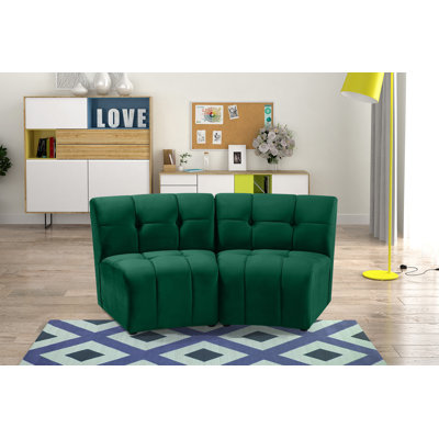Jedson 66Wide Velvet Symmetrical Modular Corner Sectional by Latitude Run